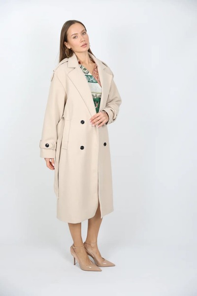 ZT MED Long Melton cream color coat