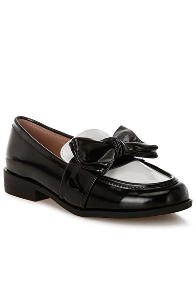 london Rag Women's Classic Chunky Bow Loafers In Black White