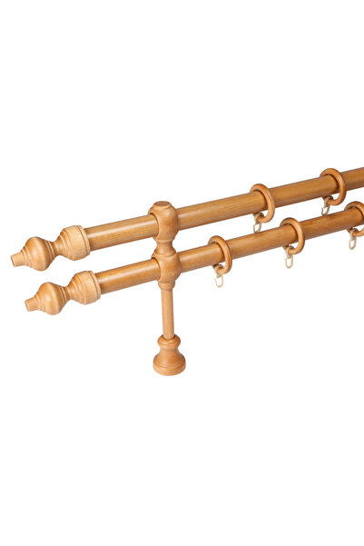 KLEIDECO galerie lemn 28 mm FILIGRANO, dubla, stejar deschis ,340 cm