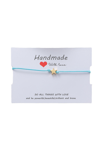 EFAYN.RO With Love bracelet with gold star pendant, adjustable, made of strin...