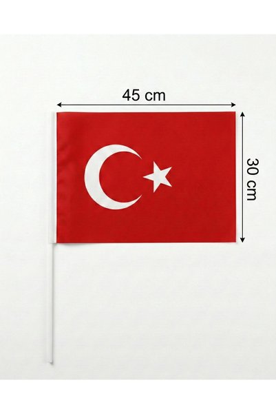 Sibel Günay Butik Alpaka Kumaş Türk Bayrağı | Ay Yıldızlı | 45×30 cm | Tutma ...