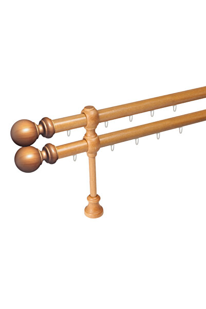 KLEIDECO galerie lemn 28 mm BERGAMO SUPER cu canal, dubla, stejar deschis, 30...