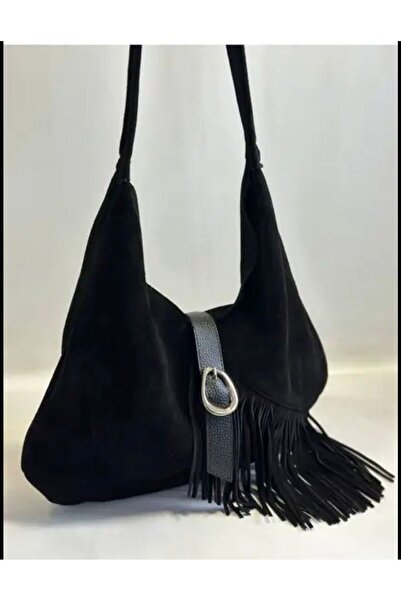 RAMAZAN YARDIMCI BAG COLLECTİON Women's bag genuine suede shoulder bag with t...