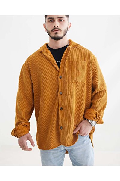 noliva bebek ve çocuk 'Men's Corded Fabric Velvet Shirt – Single Pocketed Ove...