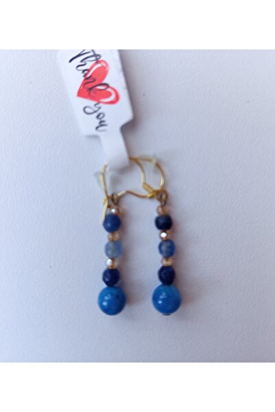 Handmade Gold-plated silver earrings with lapis lazuli