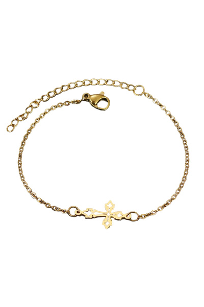 EFAYN.RO Women's bracelet, classic cross model, cross pendant, adjustable, go...