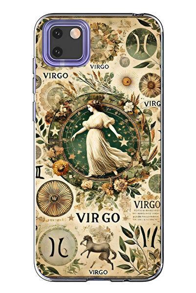 FLAMENKO حافظة هاتف شفافة متوافقة مع هاتف هواوي Y5P من نوع بيسك بورسك منقوش