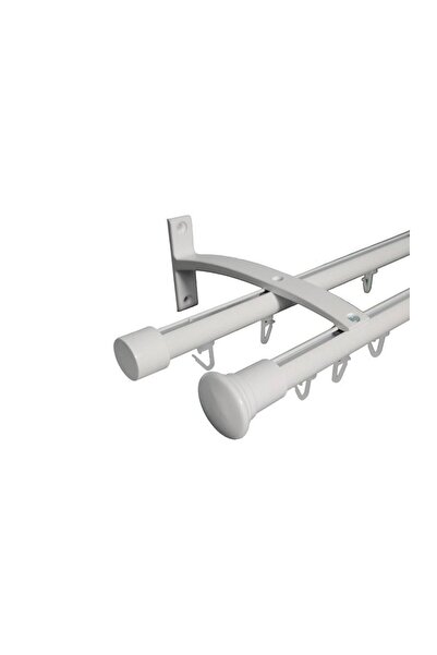 KLEIDECO galerie aluminiu 19 mm IBIZA cu canal dubla,alb, 160 cm, capete MELB...