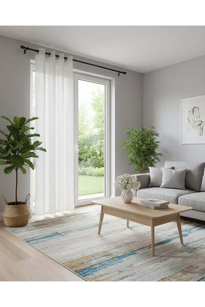 REDTAG Cream Sheer Curtain (Single Piece)