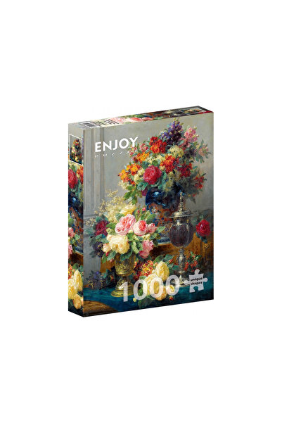 Enjoy Puzzle Пъзел от 1000 части Enjoy – Жан Роби Батист: Пролетни цветя с чаши