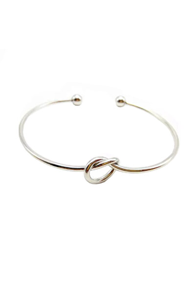 EFAYN.RO Women's bracelet, heart knot model, circle opening, silver, fixed si...