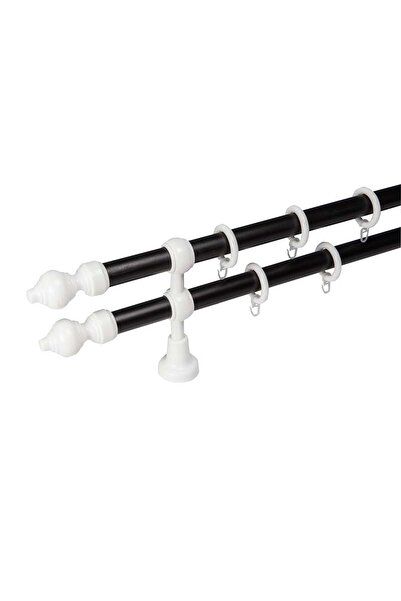 KLEIDECO galerie plastic 28 mm MINIMALIST dubla, teava: negru accesorii: alb,...