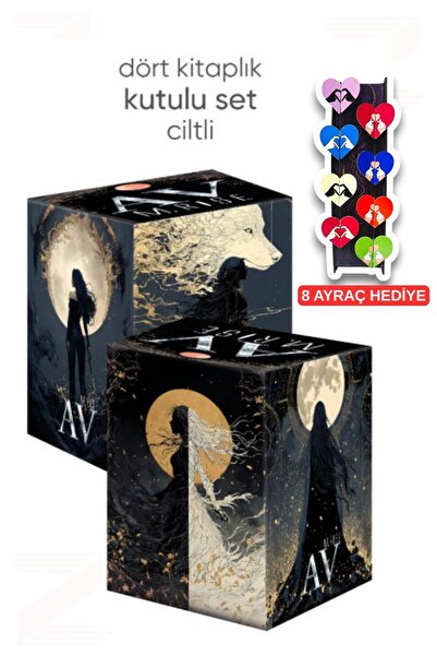 İndigo Kitap Av Serisi Kutulu Set-(4 Kitap)-CİLTLİ-8'li Özel Tasarım Kalp Ayr...