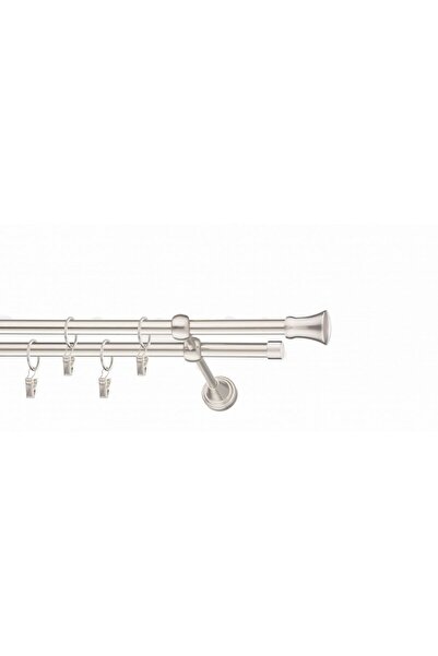 KLEIDECO galerie metal 16/16 mm AMERIKA dubla, crom-mat, 240 cm, capete LOS A...