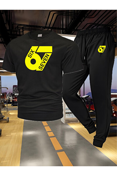 Rayan & Hoor Style Seven Printed Sweatpants and T-Shirt - Jogger Pants T-Shir...