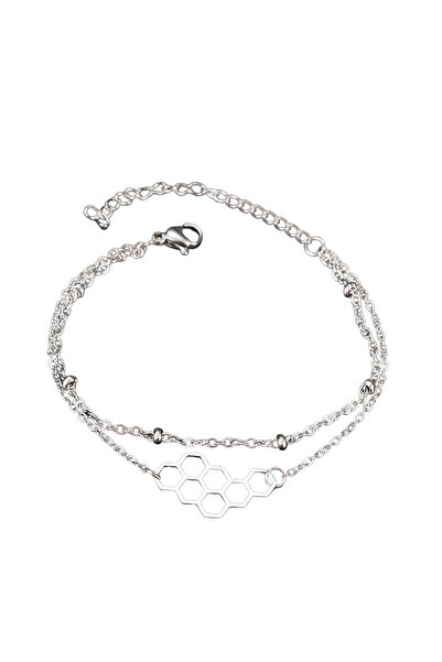 EFAYN.RO Women's bracelet, double model with accessories, honeycomb pendant, ...