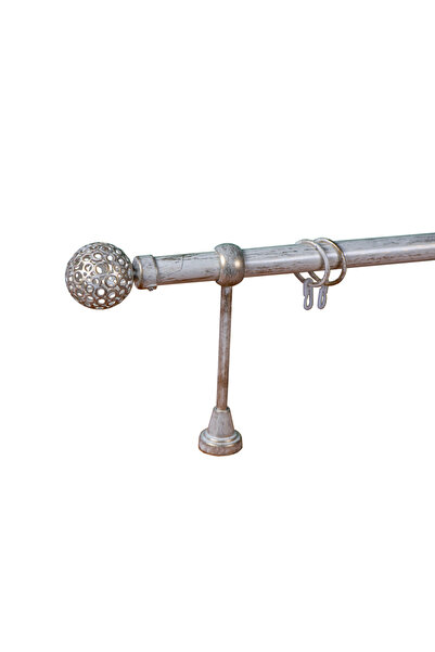 KLEIDECO galerie metal 25 mm BRAZILIA simpla, alb-auriu, 300 cm, capete FORTA...