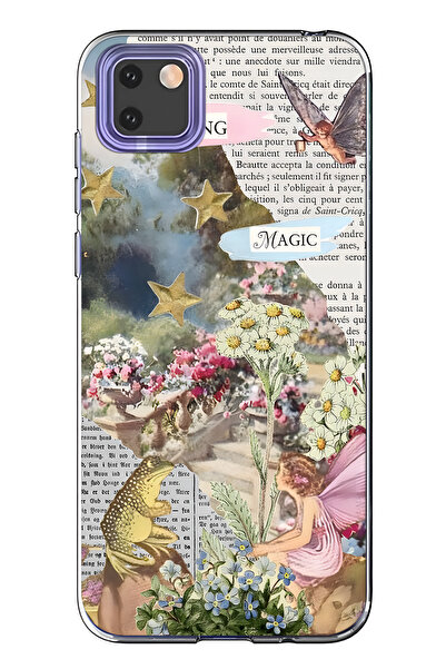 FLAMENKO حافظة هاتف شفافة متوافقة مع هاتف هواوي Y5P Spring Magic منقوش