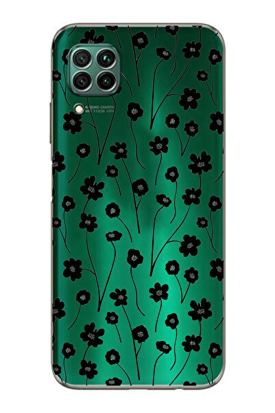 FLAMENKO حافظة هاتف شفافة متوافقة مع هاتف هواوي P40 لايت باللون الأسود بنقشة ...