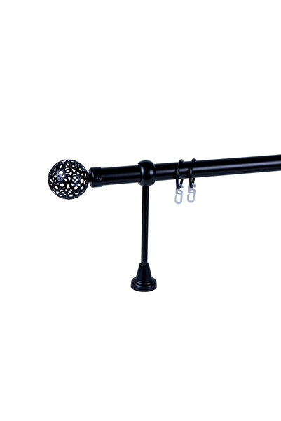 KLEIDECO galerie metal 25 mm BRAZILIA simpla, negru, 300 cm, capete FORTALEZA