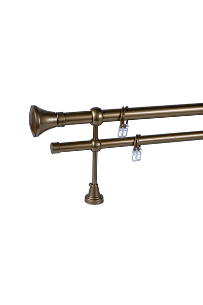 KLEIDECO galerie metal 25/19 mm BRAZILIA dubla, auriu-inchis, 240 cm, capete ...