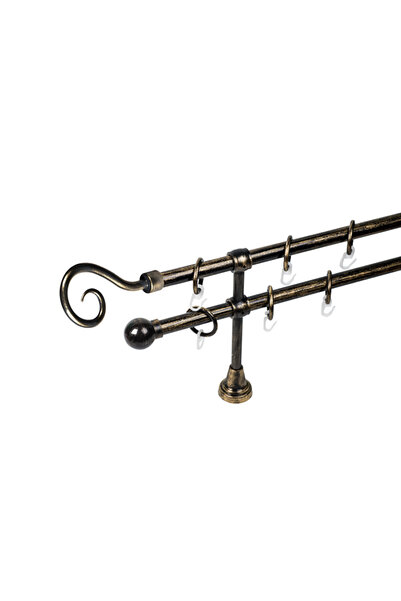 KLEIDECO galerie plastic 16/16 mm INNOVATIE dubla, negru-auriu, 160 cm, capet...