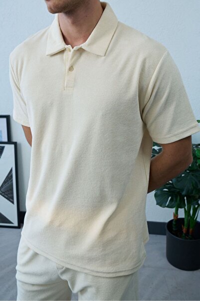 TÜZeMEN Polo Yaka Textured T-Shirt