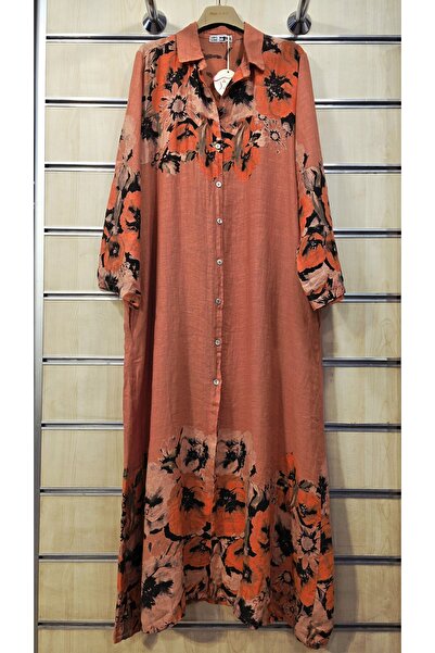 Park Moda فستان قميص طويل من الكتان