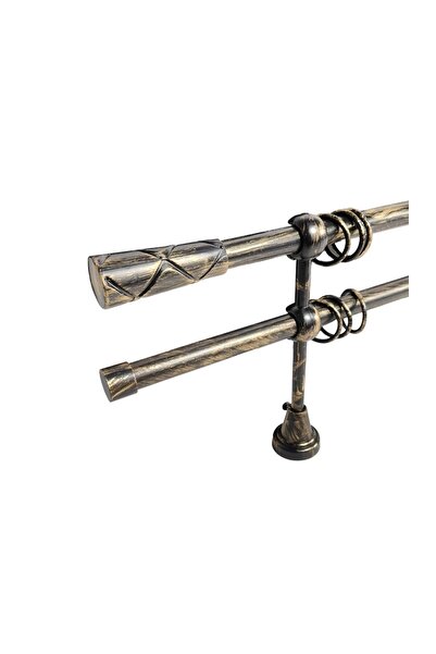 KLEIDECO galerie metal 16/16 mm COSTA RICA dubla, negru-auriu, 200 cm, capete...