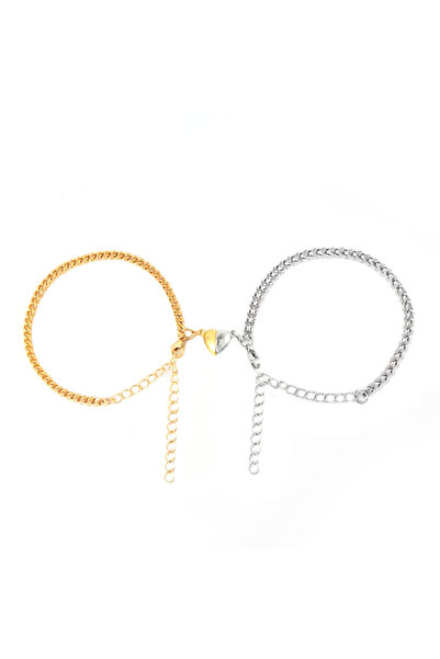 EFAYN.RO Couple bracelet set with magnetic heart pendant, adjustable, unisex,...