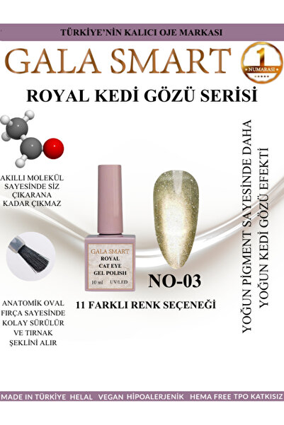 gala smart Royal Cat Eye Gel Polish Kedigözü Kalıcı Oje 10 ml No:03