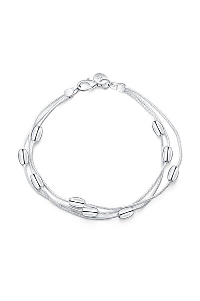 EFAYN.RO Women's bracelet, multiple chain model, oval accessories, fixed size...