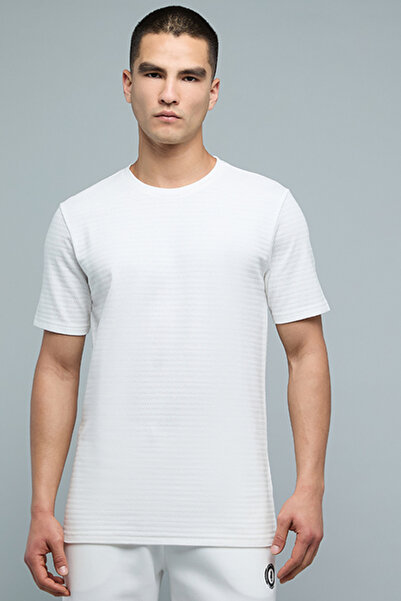 R&B Textured T-Shirt with Crew Neck and Short Sleeves