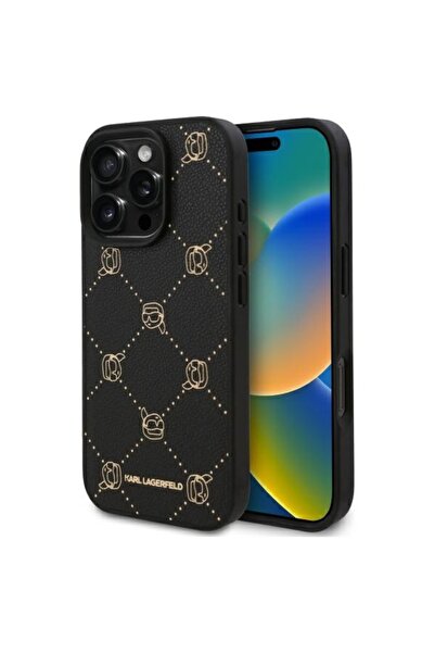 Karl Lagerfeld Husă din piele MagSafe pentru iPhone 16 Pro Max - Neagră