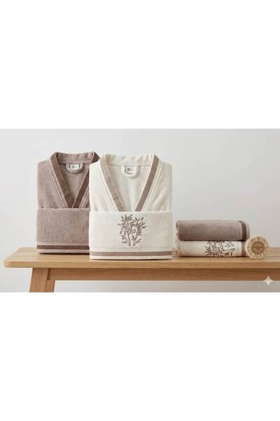 Özdilek Nev Bordado Beige-Cream Family Set