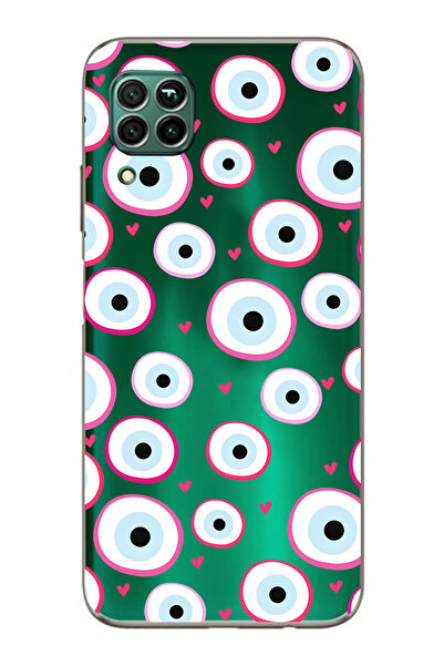 FLAMENKO حافظة هاتف شفافة متوافقة مع هاتف هواوي P40 Lite باللون الوردي منقوش