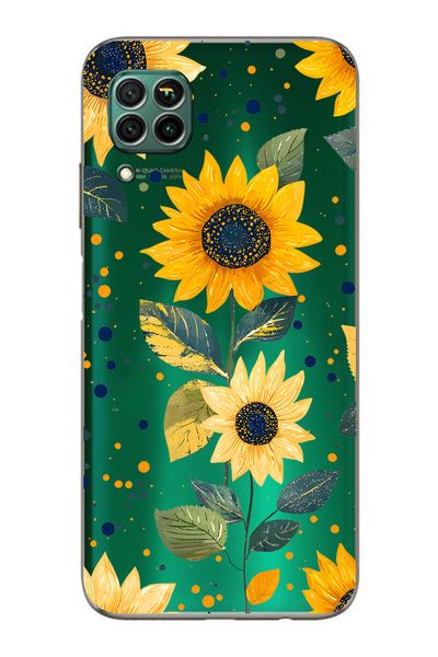 FLAMENKO حافظة هاتف شفافة متوافقة مع هاتف هواوي P40 Lite من نوع Sunflower منق...