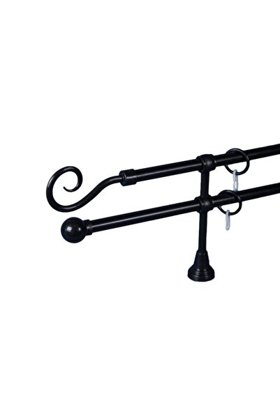 KLEIDECO galerie plastic 16/16 mm PORTO dubla, negru, 240 cm, capete SONY