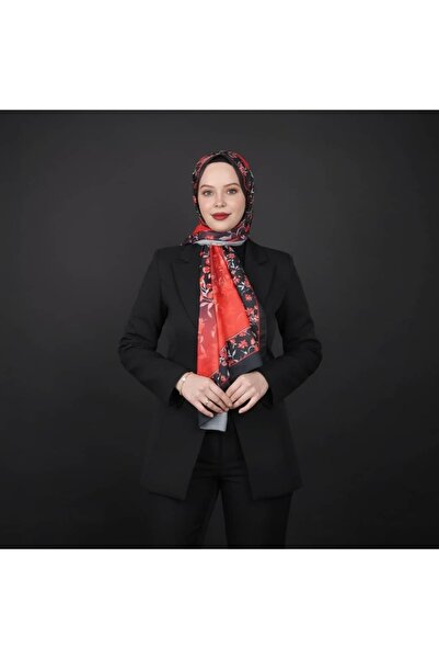 TAMA Red and Black Floral Shawl