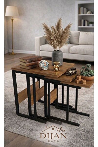 Dijan Home Eko C Sehpa Siyah Metal Ayaklı