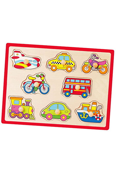Viga Children's wooden puzzle with handles Vehicles