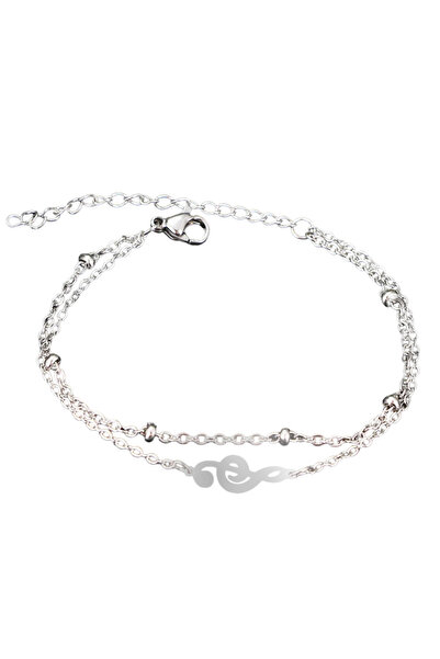 EFAYN.RO Women's bracelet, double, music model, treble clef pendant, with acc...