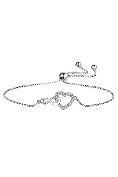 EFAYN.RO Women's bracelet, minimalist tennis type, heart accessories with inf...