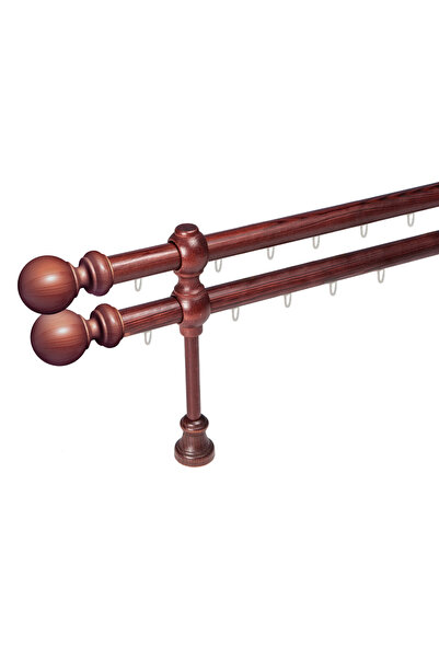 KLEIDECO galerie lemn 28 mm BERGAMO SUPER cu canal, dubla, mahon, 240 cm