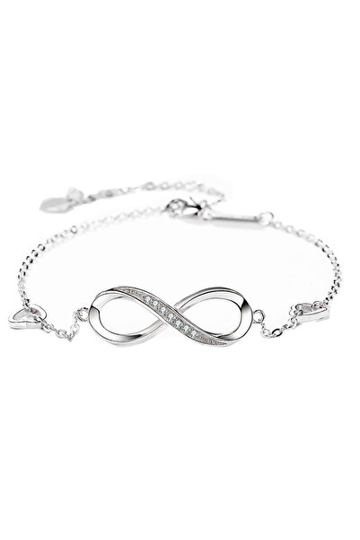 EFAYN.RO Bratara argint 925, pandantiv semnul infinitului argintiu cu cristal...