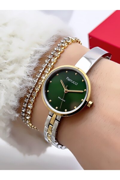 Ferrucci Steel Strap 2 Year Warranty 3 Atm Waterproof Women's Wristwatch + Br...