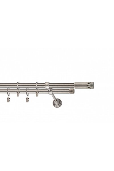 KLEIDECO galerie metal 19 mm ALASKA dubla, piatra gri, 200 cm, capete JUNEAU