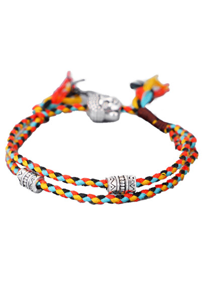 EFAYN.RO Bracelet, braided friendship pattern, with silver accessories, multi...