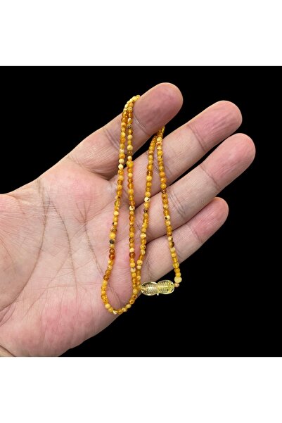 Trikala Natural Amber Children's Necklace Honey Color with Screw Clip 2X2 mm ...