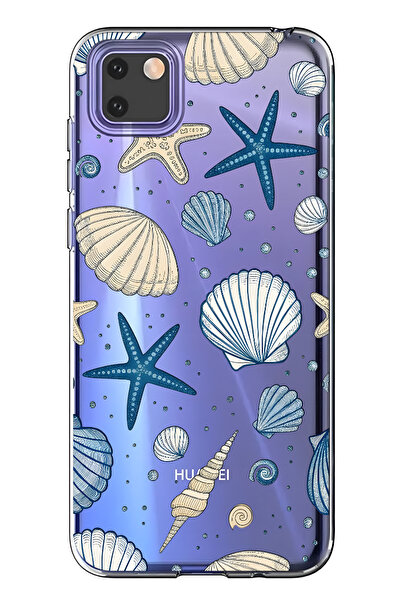 FLAMENKO حافظة هاتف شفافة متوافقة مع هاتف هواوي Y5P من نوع Sea Shell و Star م...